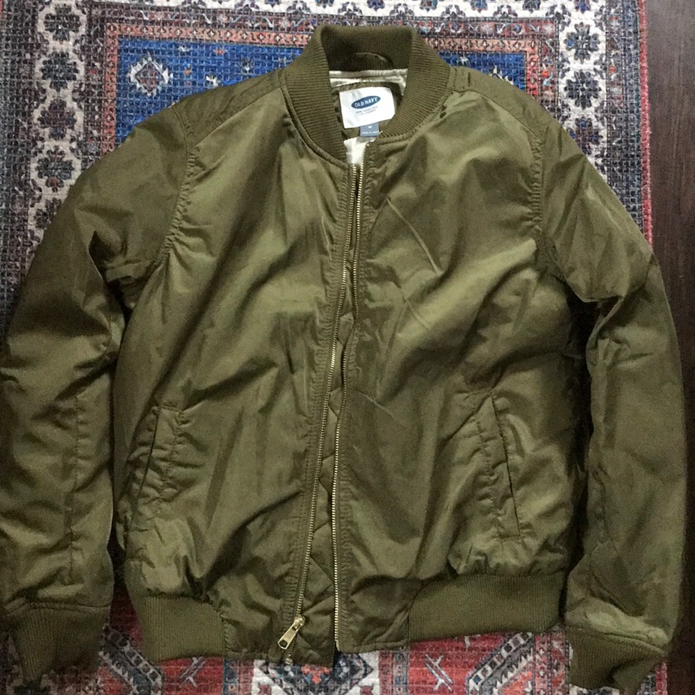 Green Bomber Jacket. Size M